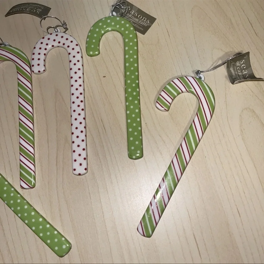 seasons of cannon falls ornaments lot of 5 candy canes